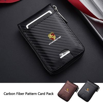 For Cayenne Panamera Macan 911 Taycan Boxster Cayman 918 Pajun Car Logo Men's Wallet Motor Vehicles Card Ticket Storage