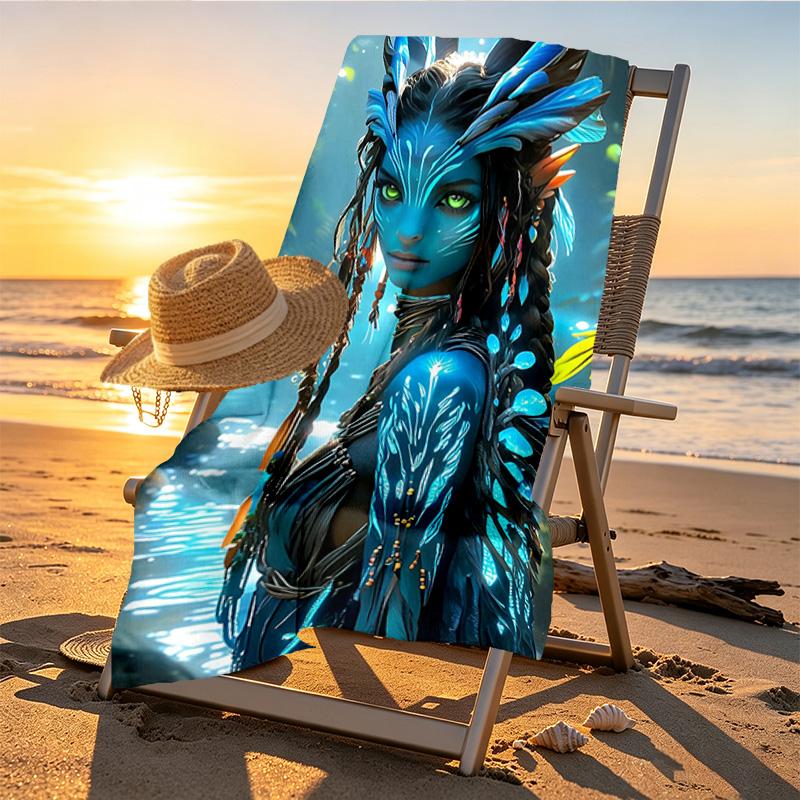 Avatar-Aufdruck Strandtuch Design, Weich, Leicht. für Zuhause, Badezimmer, Spa, Pool, Yoga, Surfen, Camping, Geschenk für Familie, Freund