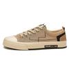 Men's Spring Korean-Style Canvas Shoes: Trendy, Versatile, Low-Top, Flat-Soled, Lace-Up, Comfortable, Casual Skate Sneakers.