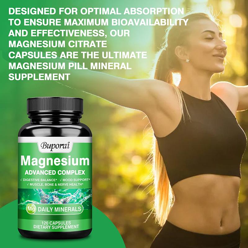 Highly Absorbable Magnesium Complex Supplement, Containing a Mixture of Magnesium Oxide and Magnesium Citrate, for Nutritional Supplementation.