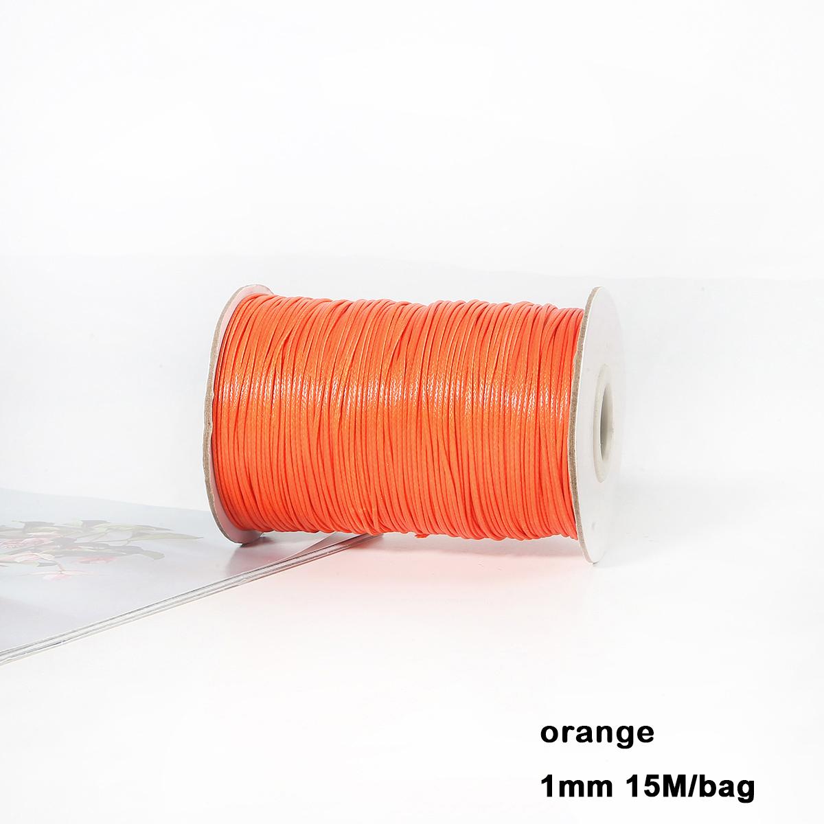 

Разноцветные вощеные хлопковые шнуры для макраме, ювелирные бусины, изготовление ювелирных изделий своими руками 1mm 15meter оранжевый