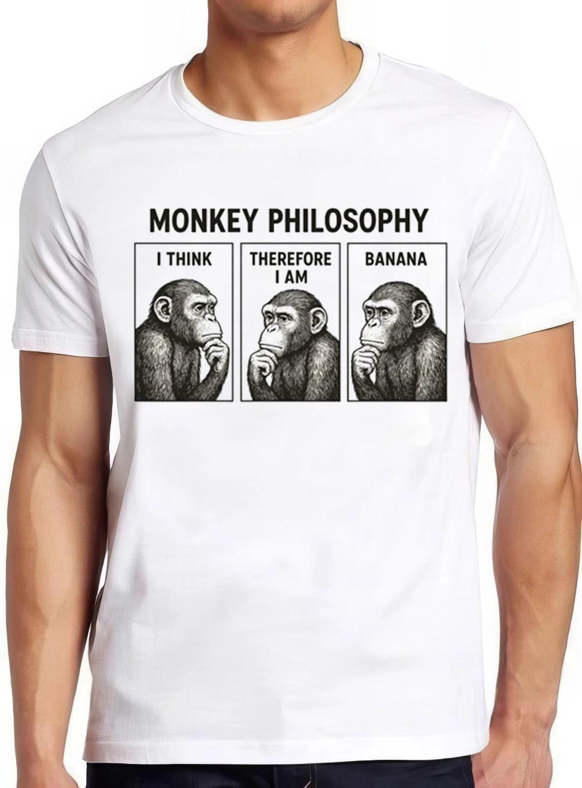 Monkey Philosophy Life Meme Funny Gift Tee T Shirt 2964 XL