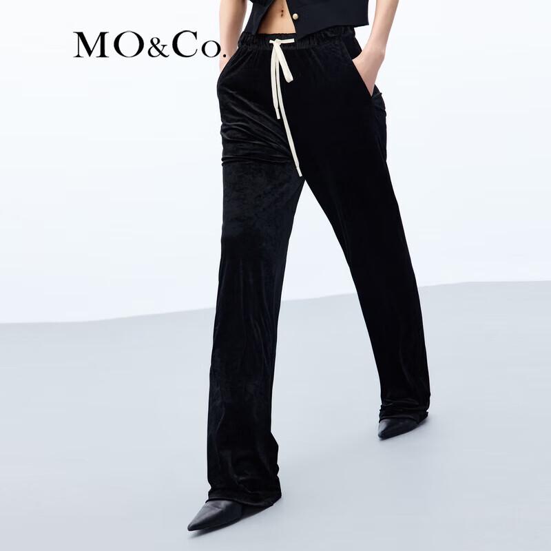 MO&Co. Women's Velvet-Feel High-Waist Casual Pants