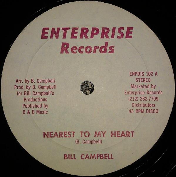 

12inch Record BILL CAMPBELL Nearest To My Heart ENPDIS102 ENTERPRISE US Reggae Ska Dub Used