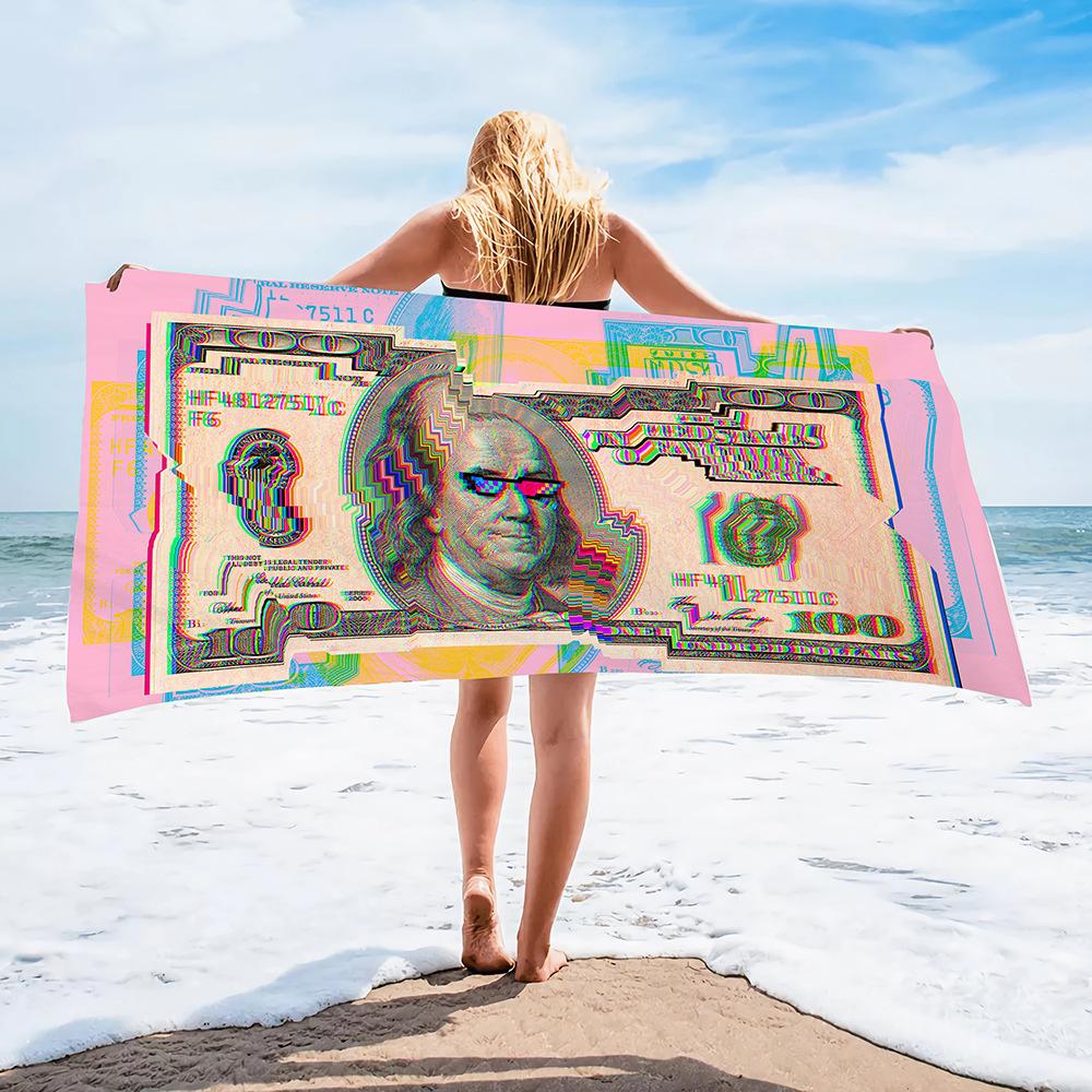 Microfiber Beach Towel Digital Printing Quick-Drying Double-Sided Velvet Class A Large Bath Towel Plus Towel