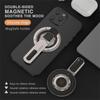 Dual Sided Magnetic Phone Kickstand 360 Degree Rotation Desktop Holder Stress Relief Zinc Alloy Phone Back Stand