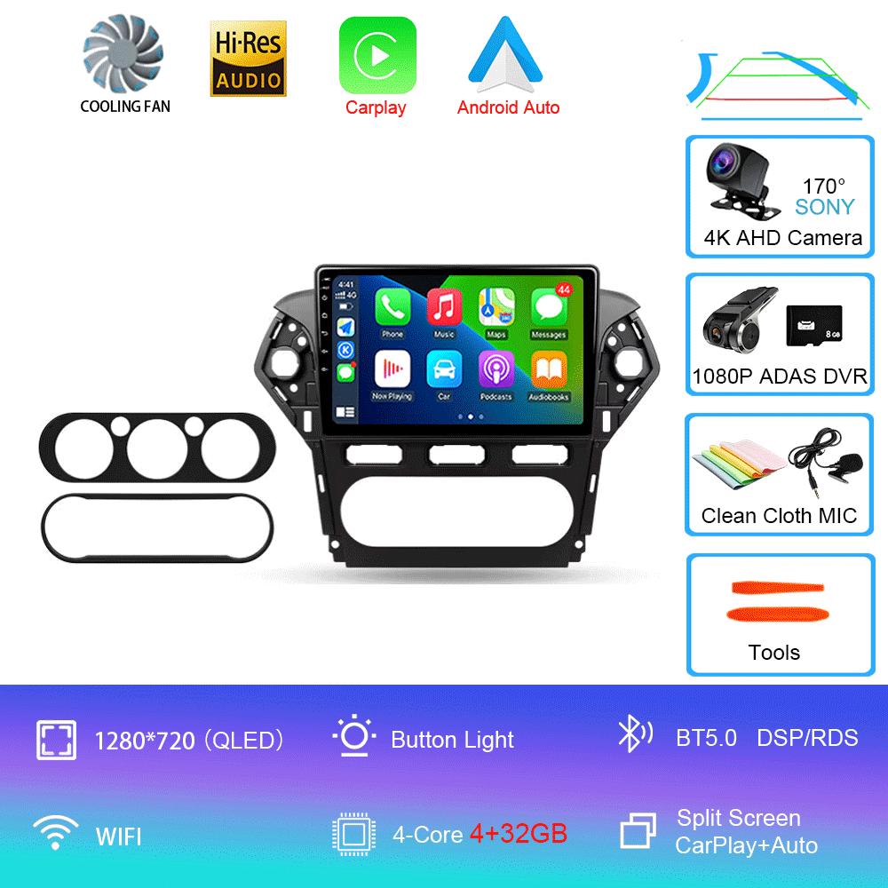 For Ford Mondeo 4 2011 - 2013 Car Radio Android 14 Carplay Auto 2K Screen Multimedia Player Autoradio GPS Stereo 2din Head Unit