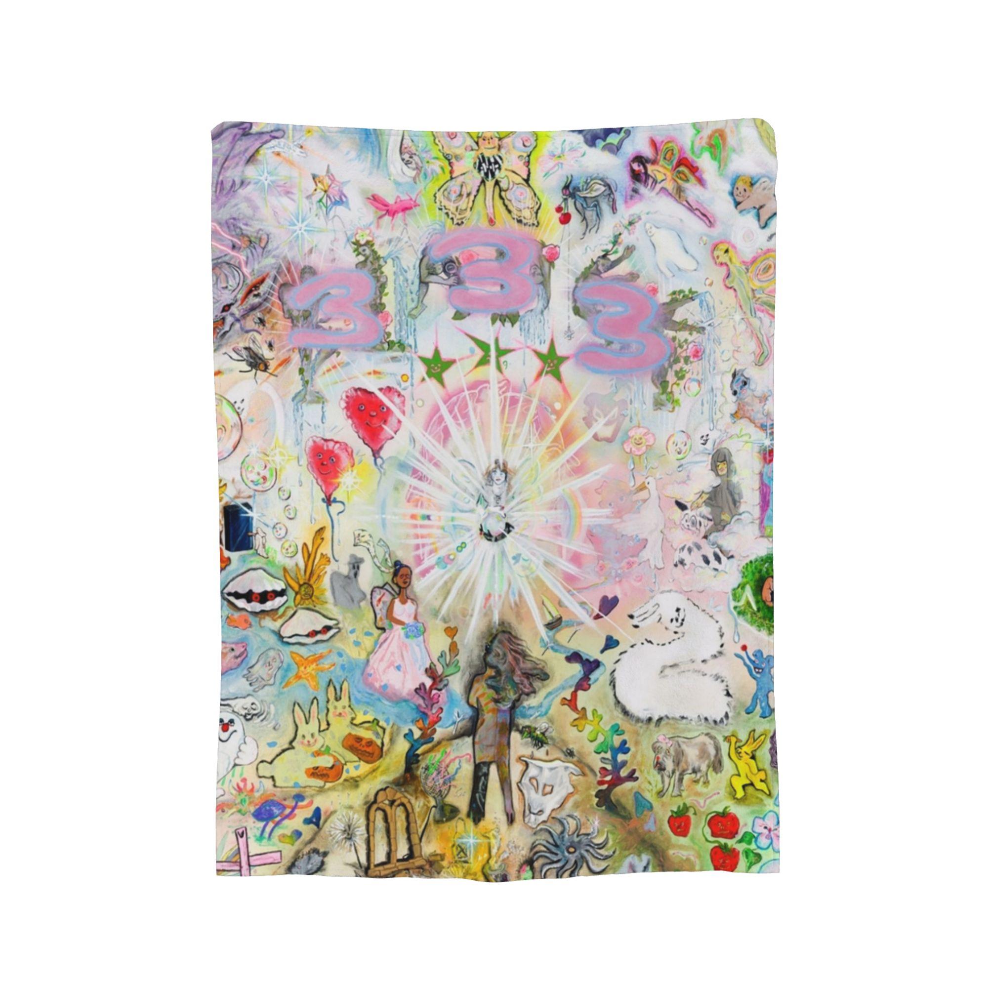 333 Bladee Album Cover Blanket Flannel Printed   Multifunction Lightweight Throw Blankets for Bed Bedroom Bedspreads 75x90cm