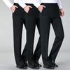 Jomoo Men's Wool Knit Elastic Suit Pants - Non-Iron, Thick Casual/Business Trousers for Autumn/Winter