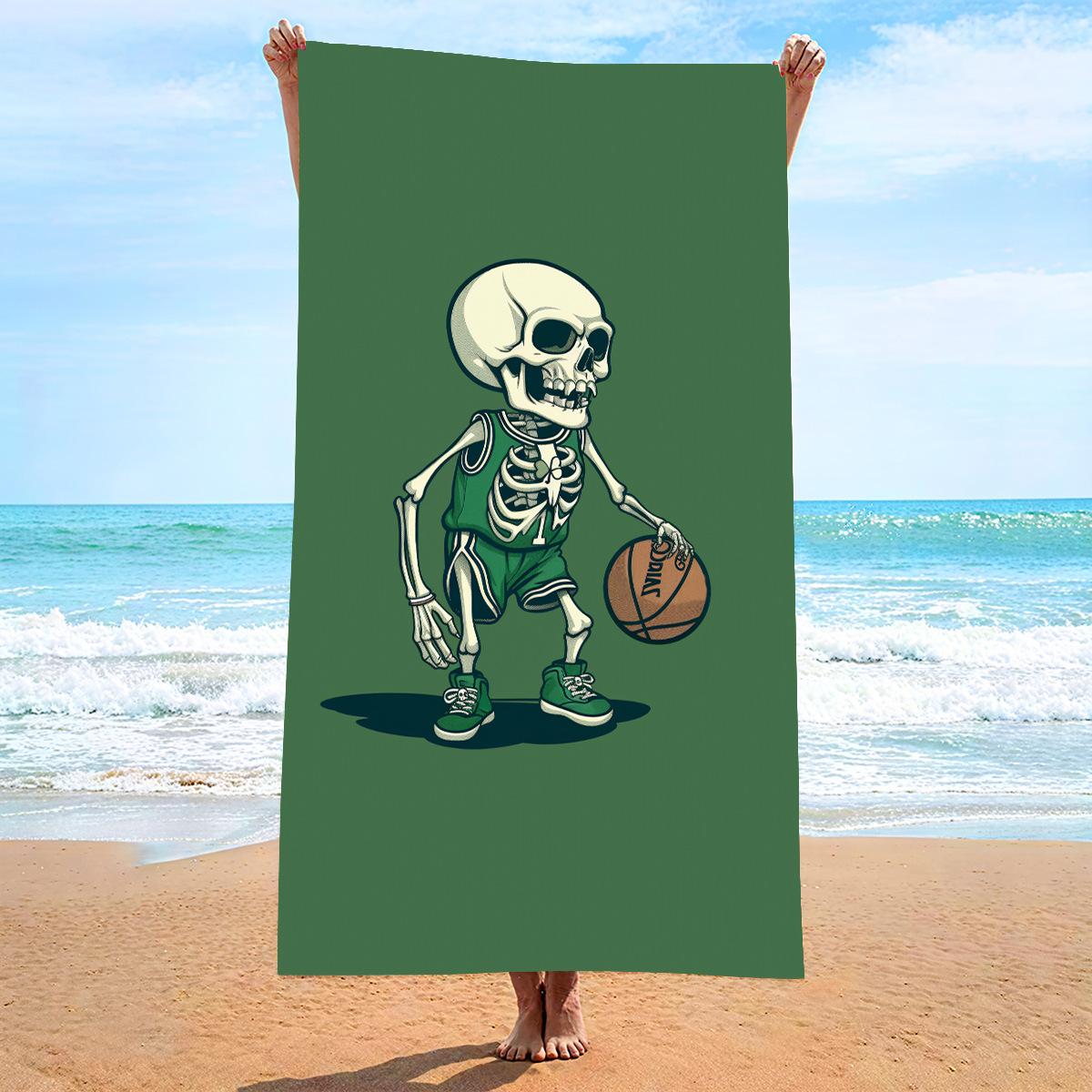 

New, double-sided velvet beach towel quick-drying sports towel printed bath towel [Spot sale]