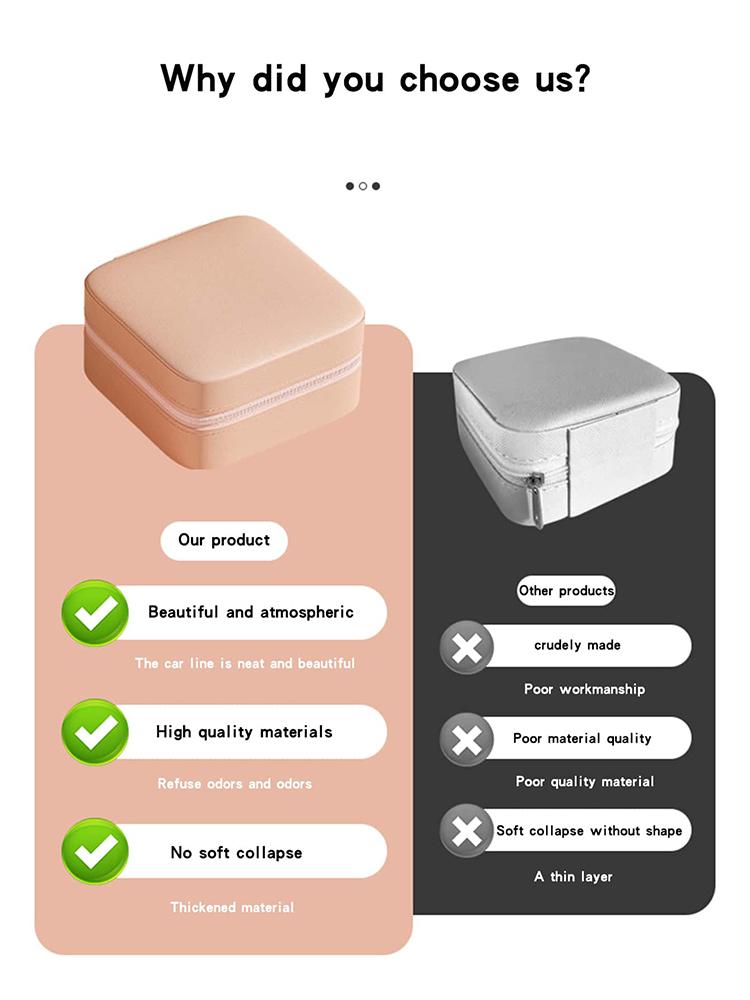 Portable Mini Jewelry Storage Box Travel Organizer Jewelry Box Leather Storage Earrings Necklace Ring Jewelry Organizer Display