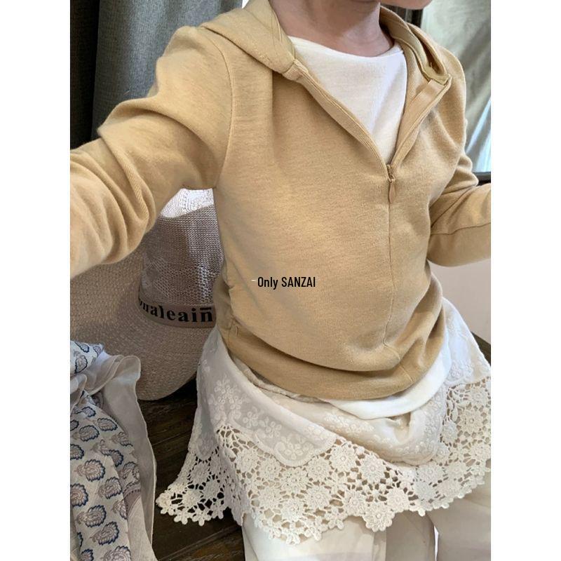 

Модный серый худи-свитер из двух частей для девочек - Весенняя повседневная одежда 80 жёлтый