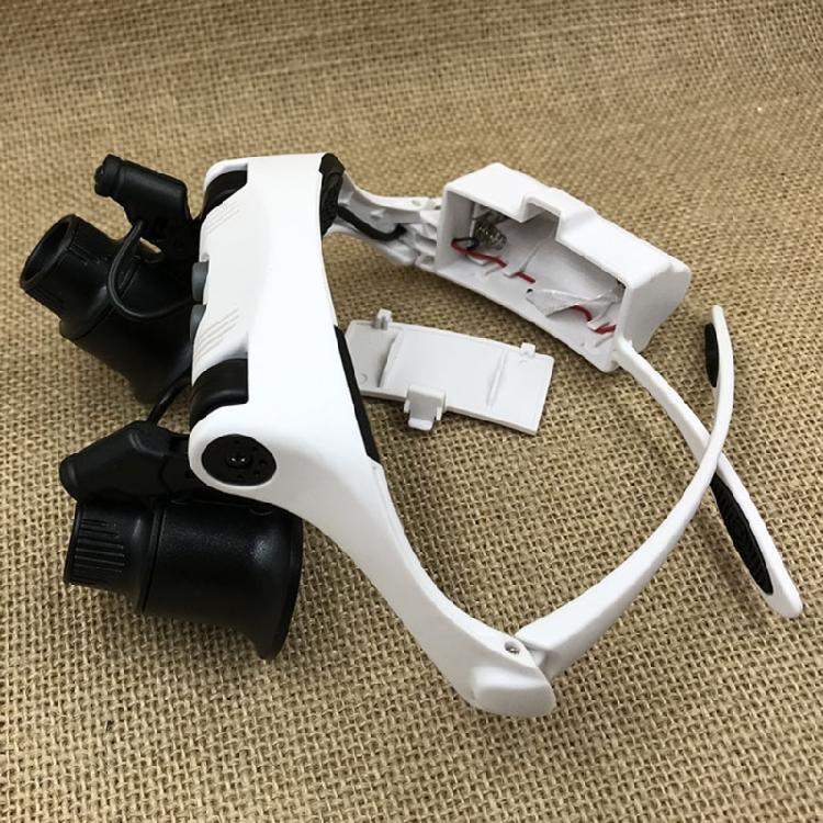 LED-Illumination Double Eyes Jewelry Magnifying Loupe Eyeglass Repair Tools