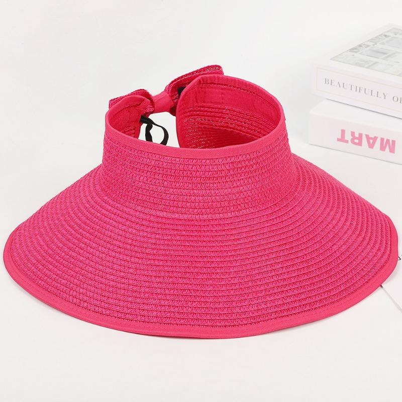 New Summer Folding Empty Top Hat Large Edge Sunshade UV Protection Sun Protection Hat Outdoor Sports Mountaineering Travel Straw Hat