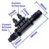 10 Pcs 8 Mm 1/4"micro Drip Irrigation Hose Barb Tee 8/11 Mm (3/8 Inch) And 4/7 Mm (1/4-inch) Pipe Four Ways Used To Garden
