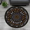 Zodiac Constellation Round Rug Flannel Mystical Bedroom Study Room Floor Mat Astrology Themed Home Decor Black Gold Design