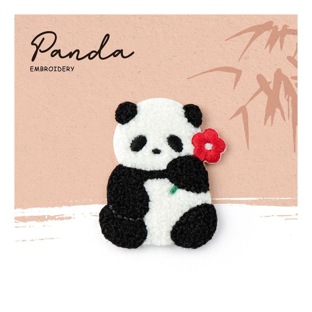 Cartoon Embroidery Panda Pin Exquisite Cloth Badge Creative Panda Brooch  Clothing Accessory