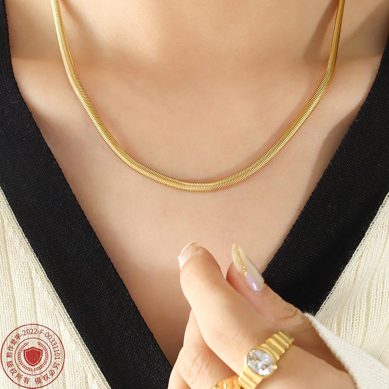 Gold-Plated Soft Snake Chain Necklace - Minimalist European & American Style Jewelry
