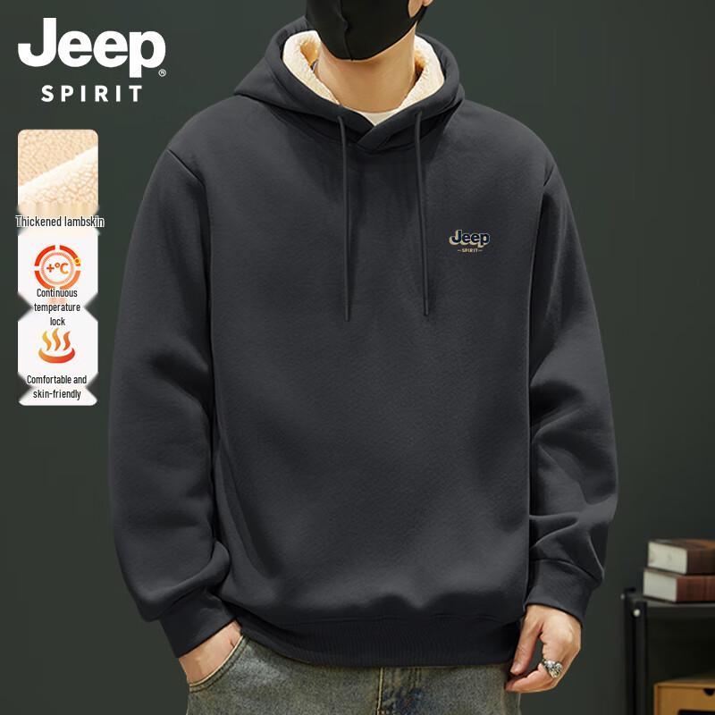 Мужская зимняя толстовка с капюшоном из овечьей шерсти JEEP SPIRIT L