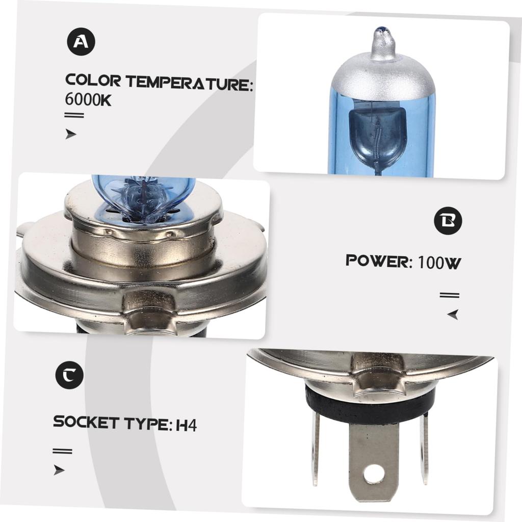 BELLIFFY 2pcs Auto Halogen Headlight Headlamp LED Light Bulb H4 Car Halogen Light Led Bike H4 Bulb Car Halogen Car