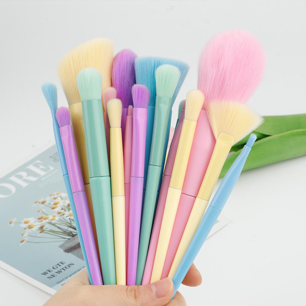 17 Kleuren Meerkleurige Make-up Kwasten Kleur Kwasten Make-up Kwast Set Make-up Tools Volledige Set