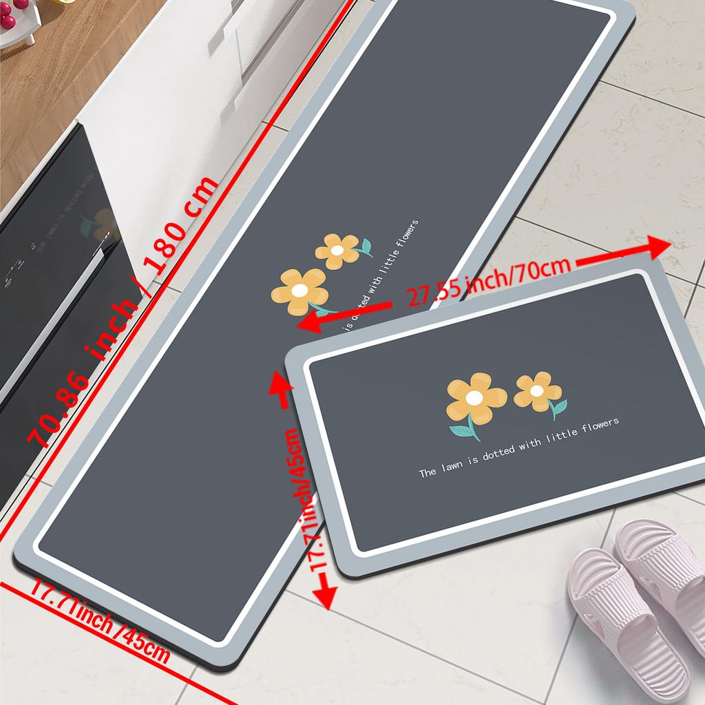 Diatomite Kitchen Floor Mat Waterproof Long Area Kitchen Carpet For Living Room Hallway Kitchen Bathroom Rug Washable
