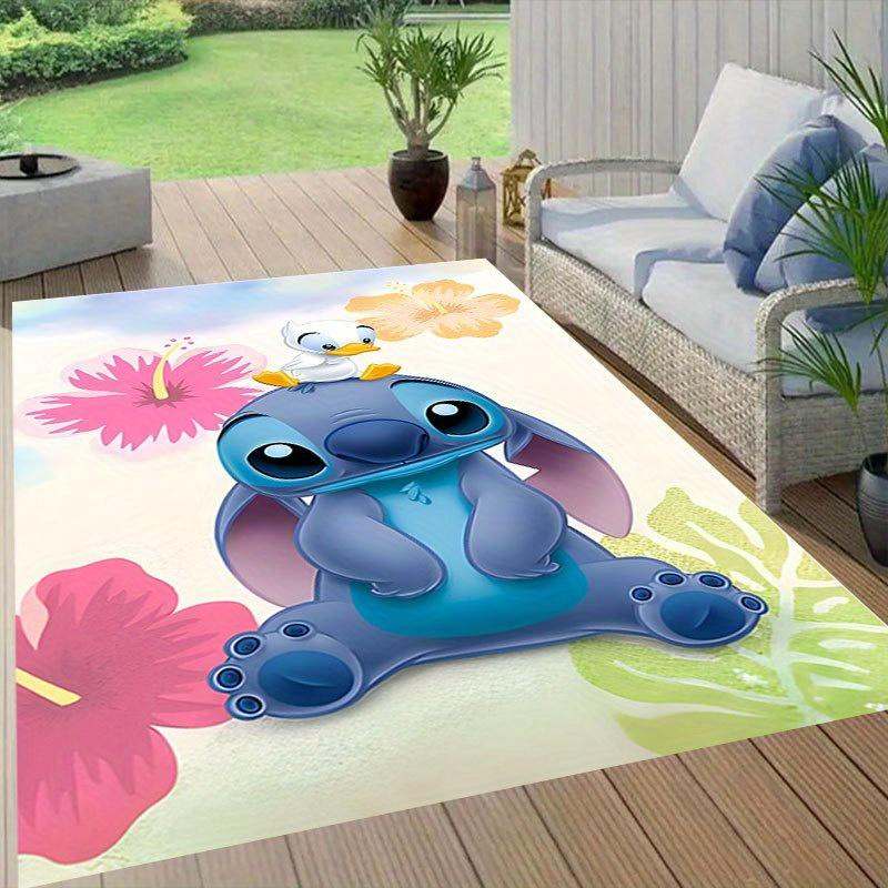 1 Stück Disney Lilo und Stitch Muster Teppich Läufer Rutschfester Teppich Handwaschbar Fußmatte Geeignet für Wohnzimmer Schlafzimmer Heimdekoration Raum