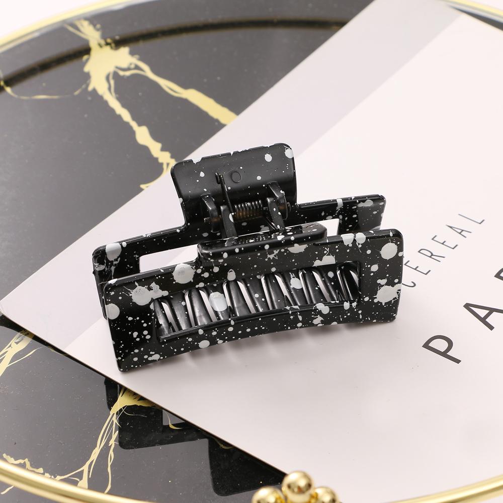 Fashion Simple Black and White Splash Ink Hairpin Geometric Square Shark Clip Female Elegant Shark Clip French Hairpin Jewelry Female Trend