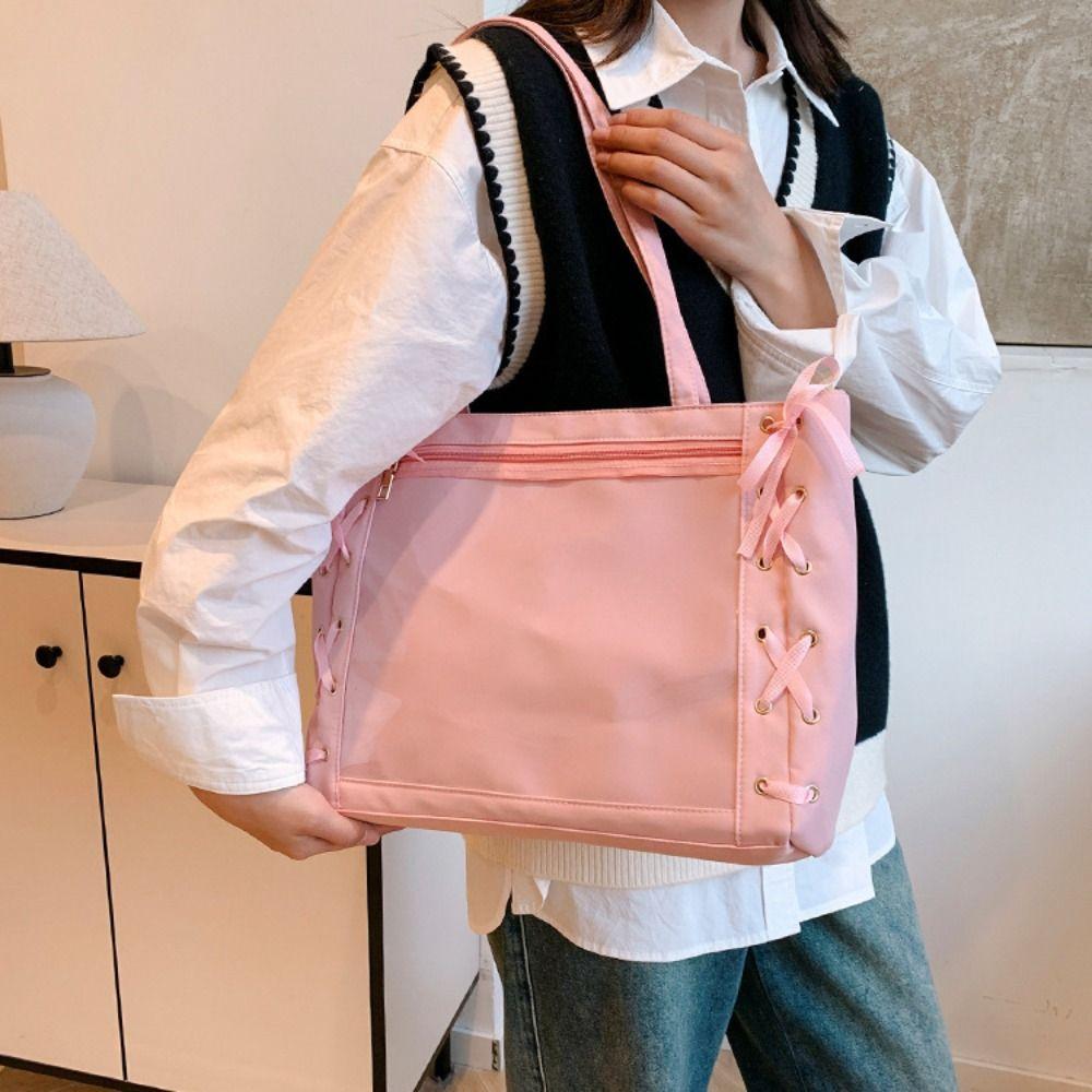 Single Badge Itabag Transparent Pocket Lace-up Shoulder Bag Creative Simple Itabag Fans Supplies
