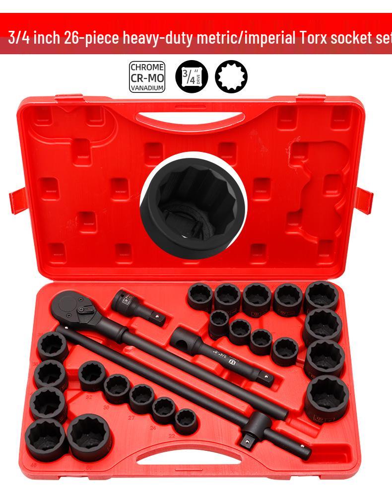 26-Piece Heavy Duty Metric & Imperial Impact Socket & Hex Wrench Set