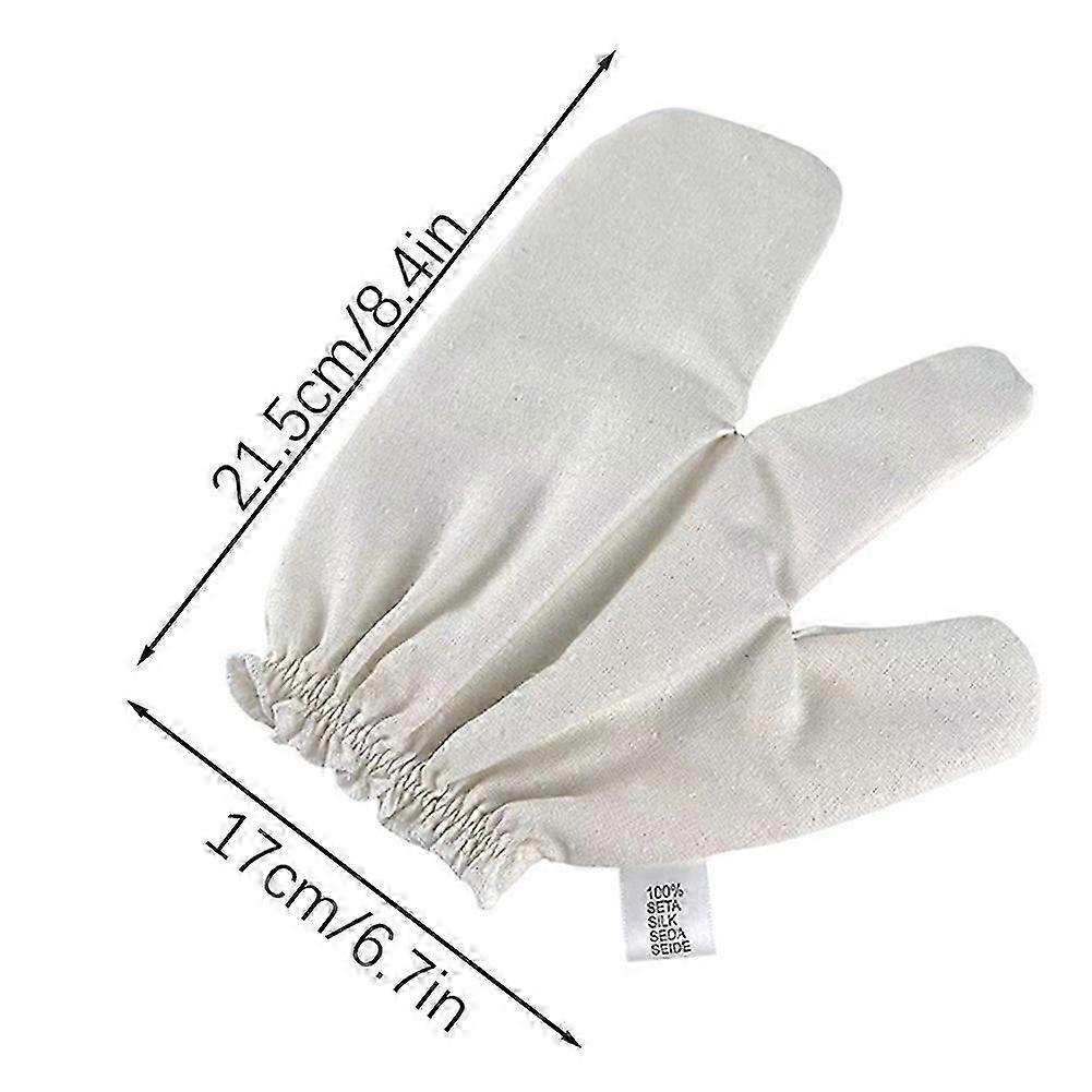Garshana Gloves, Ayurvedic Silk Exfoliating Dry Brushing Massaging Mitts for Women