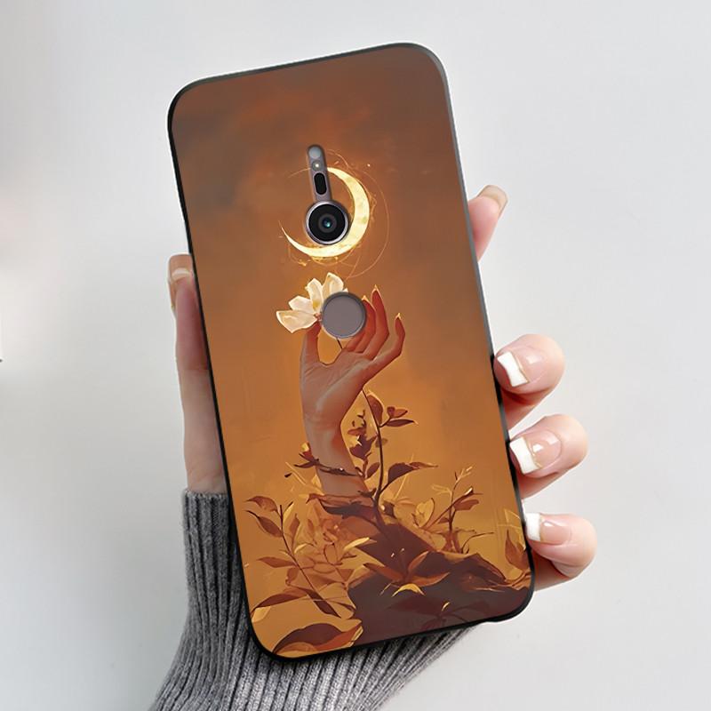 Trendy Milk Tea Rabbit Printed Case For Sony Xperia XZ2/SO-03K Black Case For Sony Xperia XZ3/SO-01L Anti-scratch Soft Shell