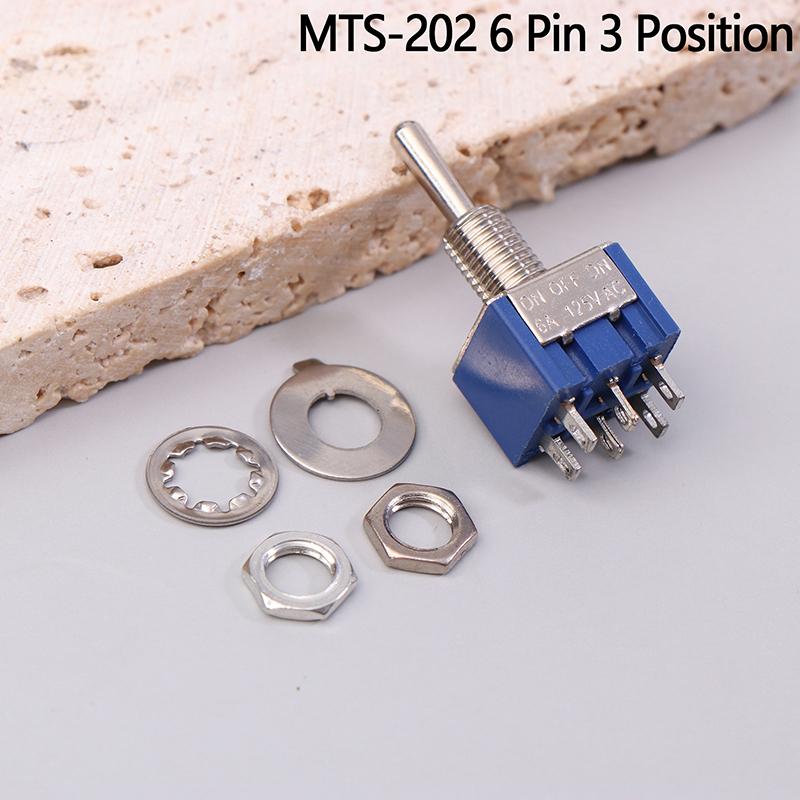 Mini Toggle Switch 3 Position 2 Position 3-Pin 6-Pin ON OFF ON DPDT DPST 6A 125VAC 3A 250VAC Latching Flat Handle For Car