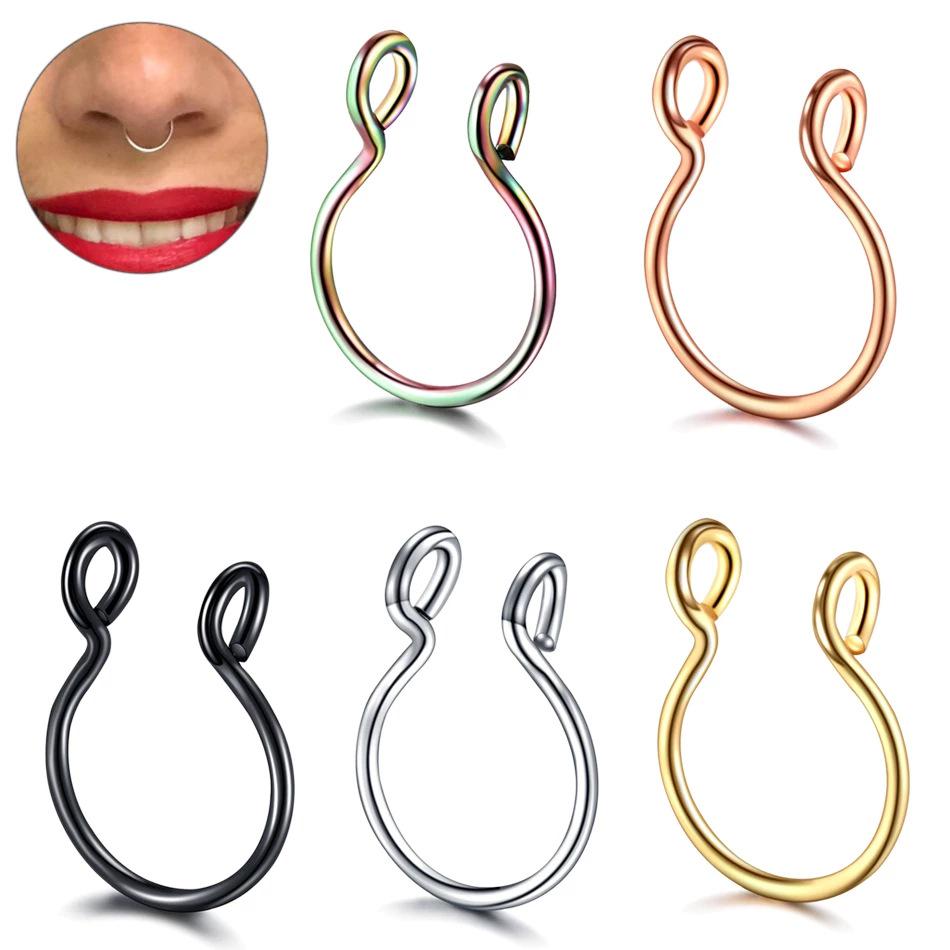 European & American Fashion: Fake Nose Rings & Studs - Non-Piercing Jewelry & Versatile Ear Clips