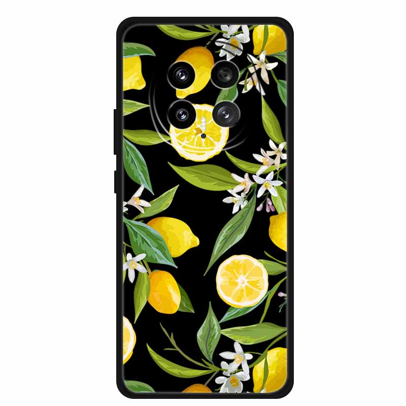 Phone Case For Honor Magic8 5G Soft TPU Black Silicone Cover For Honor Magic 8 2025 Case Coque Cartoon Flowers Protective Funda