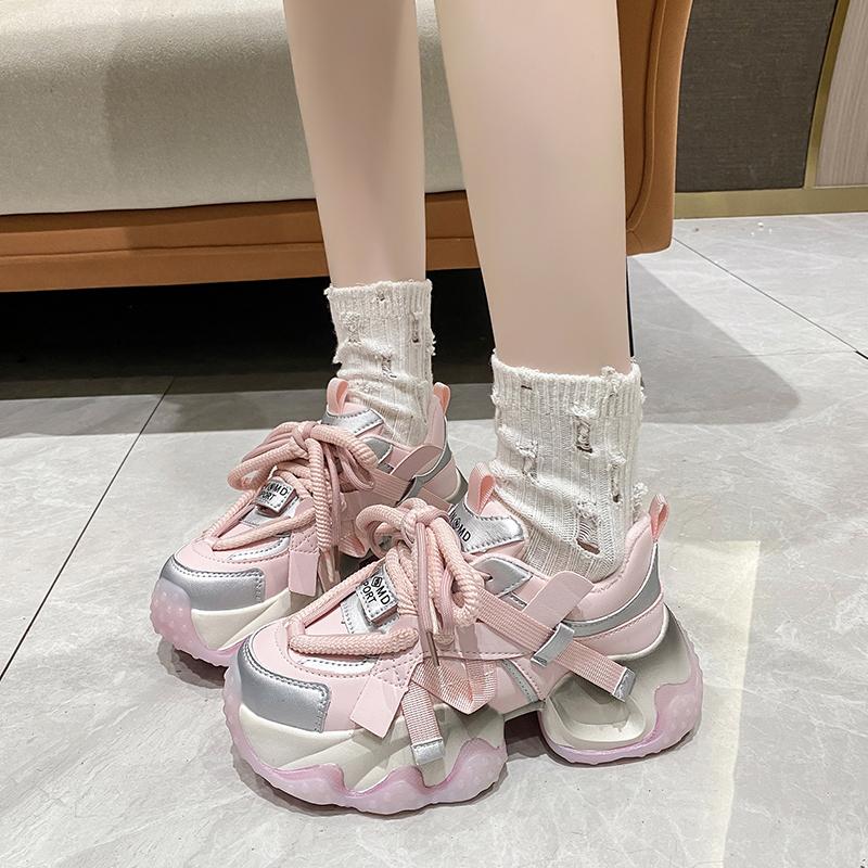 Fashion New Winter Women Warm Platform Sneakers 6CM High Heels Autumn Casual Sports Leather Shoes Trainers Chunky Sneakers Zapatos Mujer