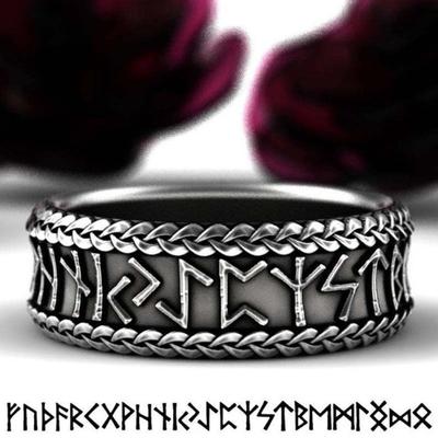 Vintage Men Women Band Ancient Character Ring Finger Party Club Jewelry Gift