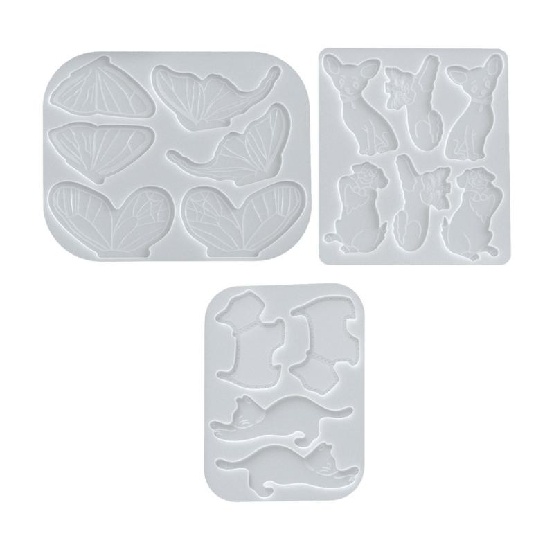 Silicone Crafting Mold For Resin Butterfly Wing Cats Dog Hair Clips Reusable Customizable Hairpin Jewelry Tool