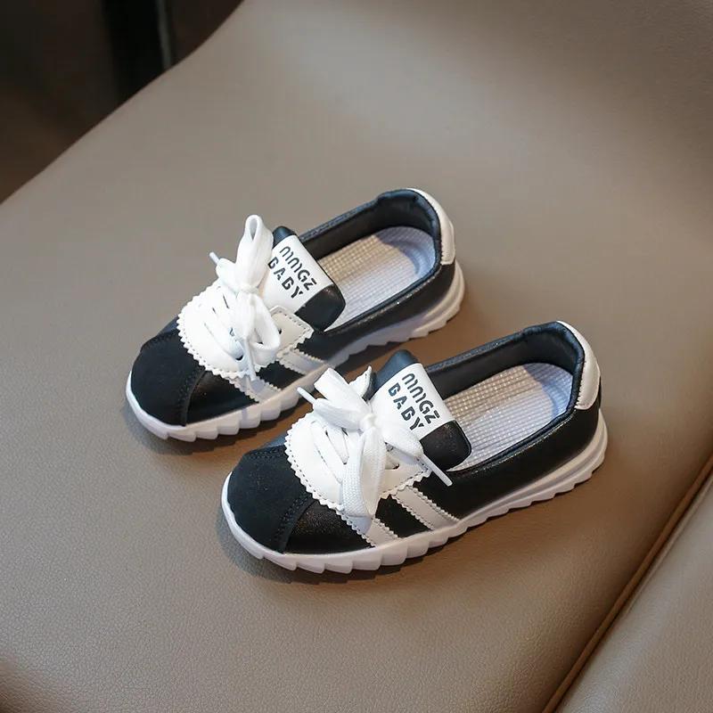 

Kids Sneakers New Students Running Sports Shoes Boys Girls Mid-top Board Shoes Baby Casual Soft Bottom Footwear for Kids Flats 35 (Insole 22.7 cm) чорний