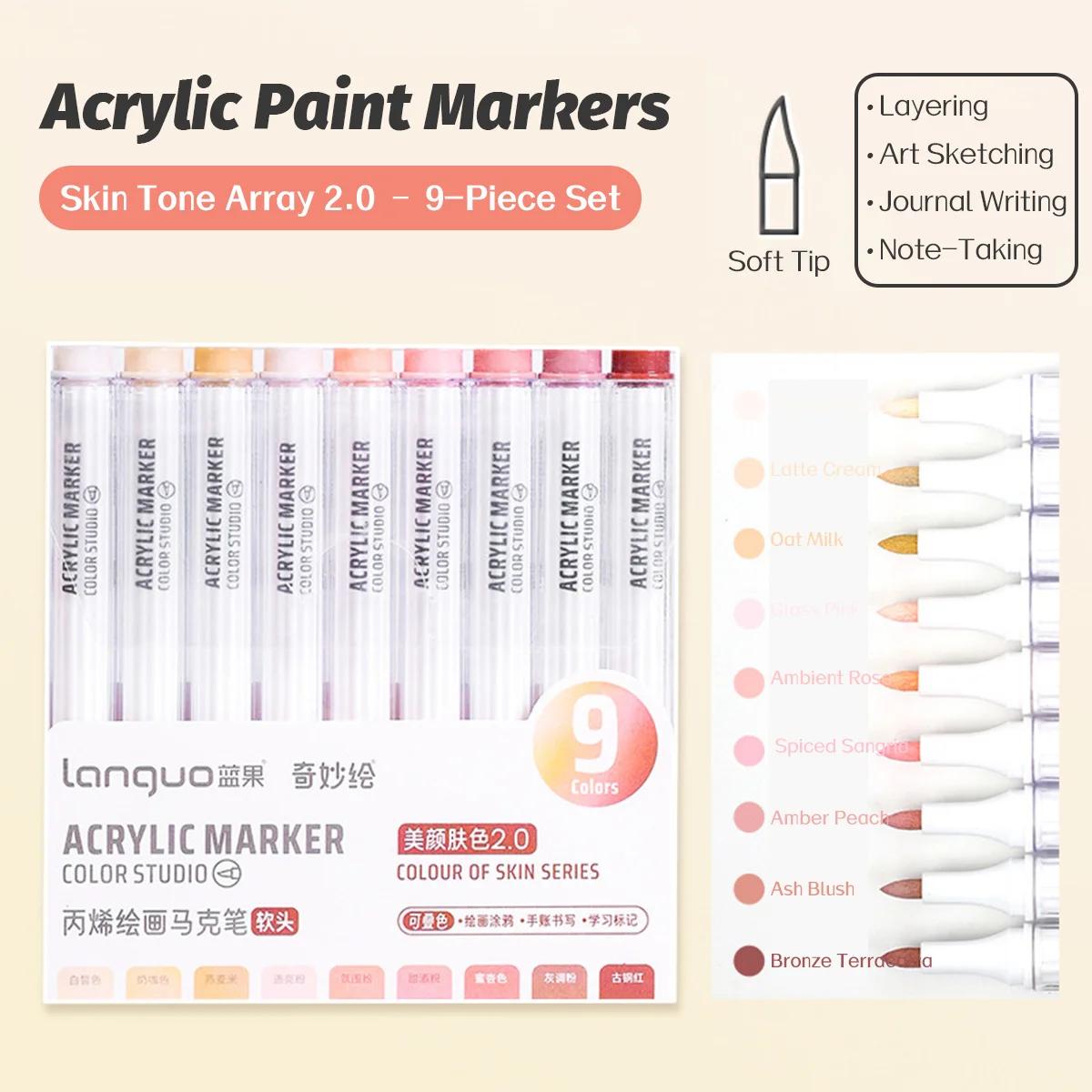 

Акриловий маркер Languo з м яким наконечником для малювання художника, швидковисихаючий, для DIY-крафтів, студентського графіті, акрилові фарби, безпечні для дітей