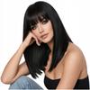 LUVU WIG Women' with Bangs Black BRUNETTE Hair Straight LIKE NATURAL