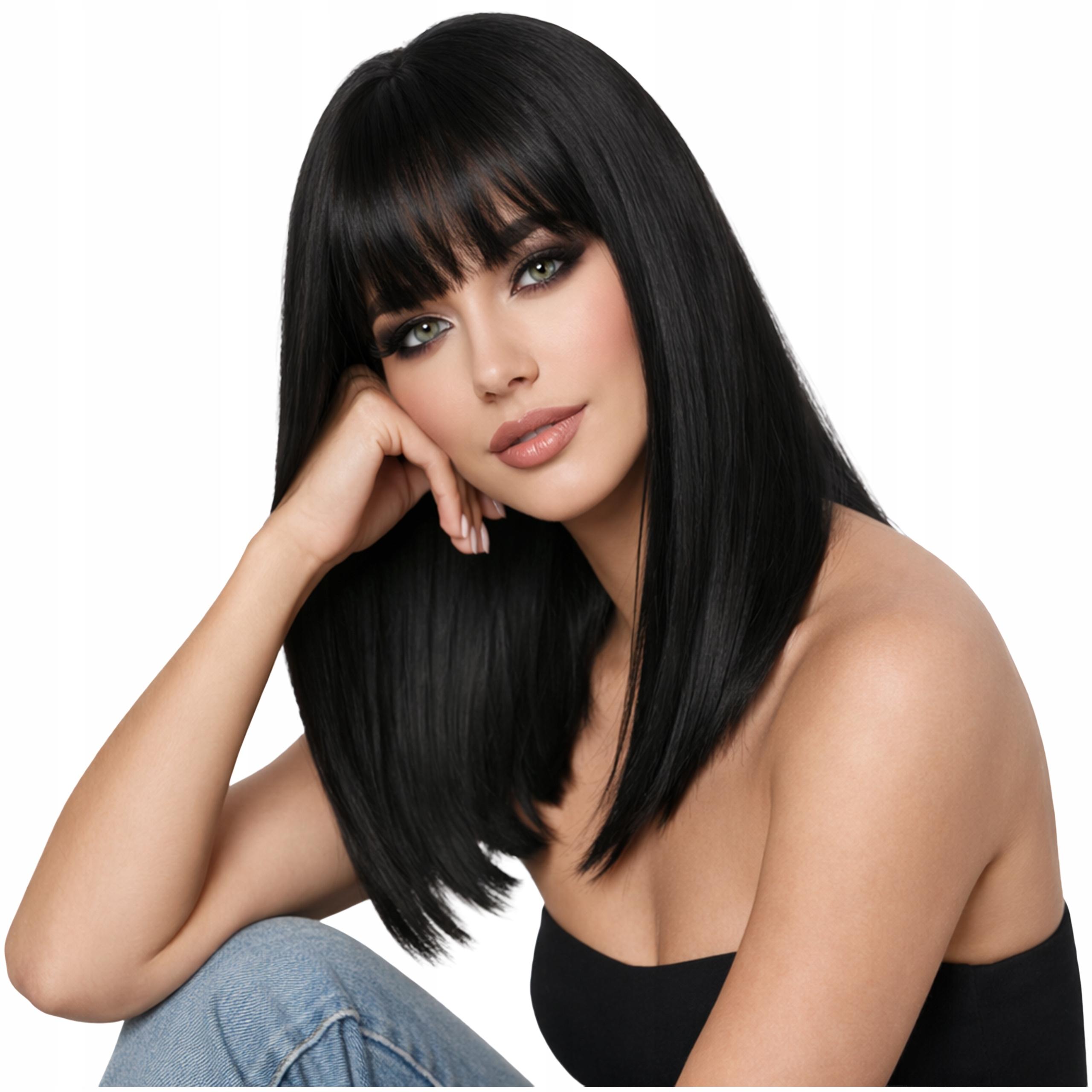 Luvu women`s wig with bangs black