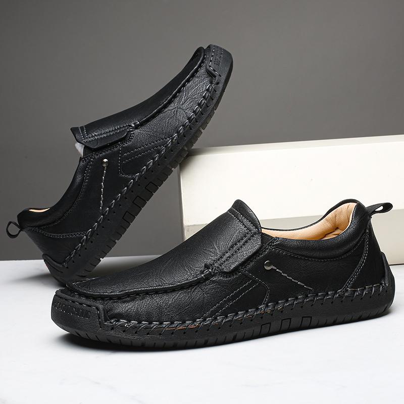 Scarpe casual da uomo in crosta di pelle fatte a mano, comode e traspiranti, mocassini da uomo, scarpe basse da lavoro, scarpe da guida