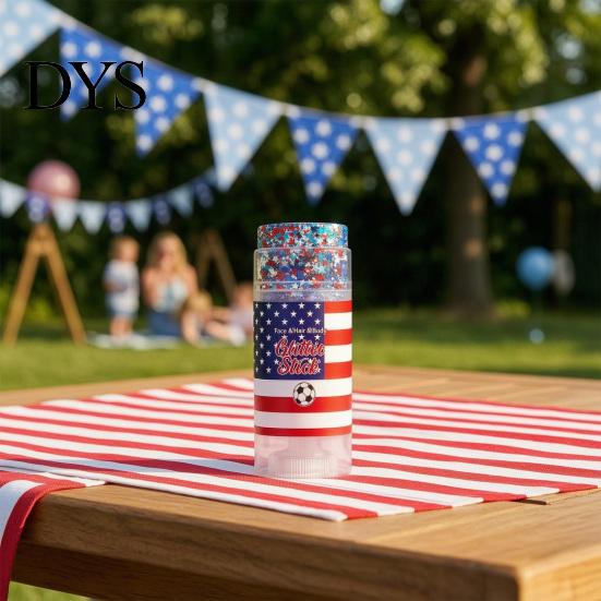 Independence Day Glitter Patriotic Red White and Blue Body Stick, 4th of July Accessories for Women Kids, Sparkling Self-adhesive For Face Hair