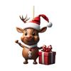 Cartoon Elk Hanging Oranments 2D Acrylic Christmas Elk Fashion Xmas Tree Elk Pendants  New Years