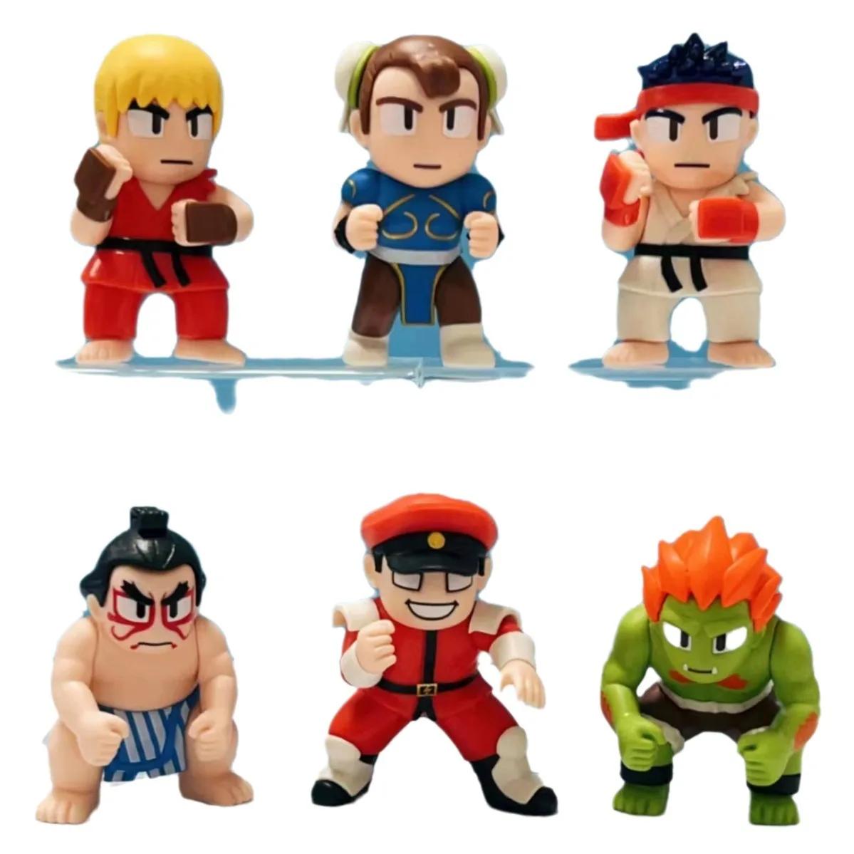 

6Pcs/Set Street Fighter Ryu KEN CHUN LI BLANKA Action Figure Toy Cute PVC Model Doll Figurines Kids Christmas Gifts