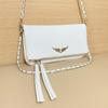 Simple Color Solid Gold Wing Decoration Women Casual Shoulder Bag Tassels With
