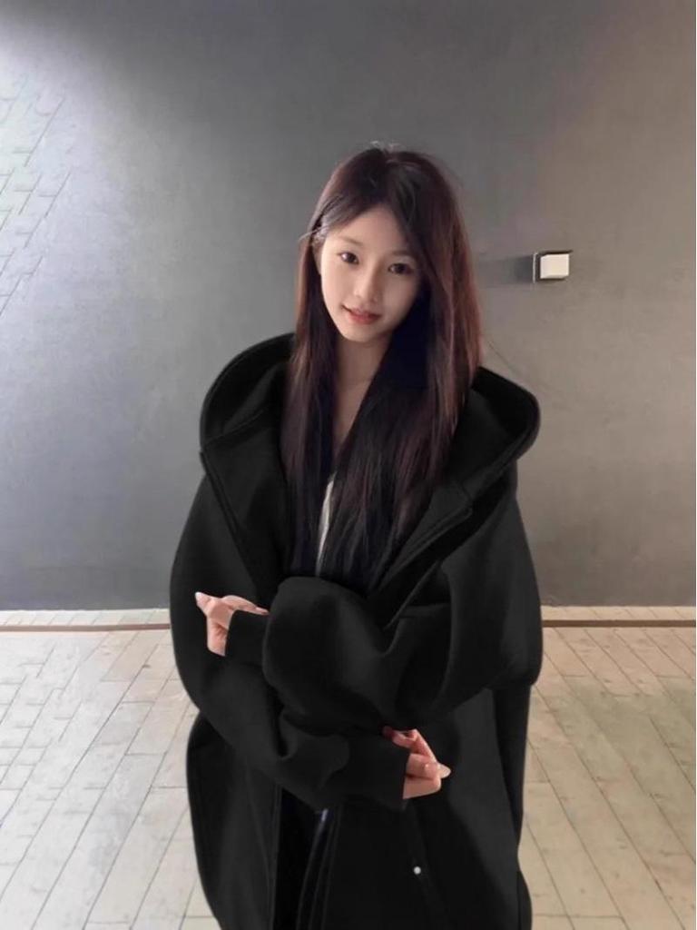 Women's American Style Fleece-Lined Hoodie - Silver Fox Zipper Jacket for Autumn/Winter