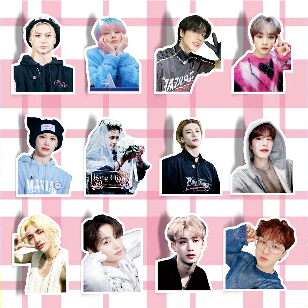 Stray Kids Stickers: Bang Chan, Lee Minho, Hwang Hyunjin, Han Jisung, Lee Yongbok - Star Merchandise for Journal Decoration.