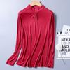 Autumn/Winter Women's High Neck Ruffle Collar Silk Knit Top